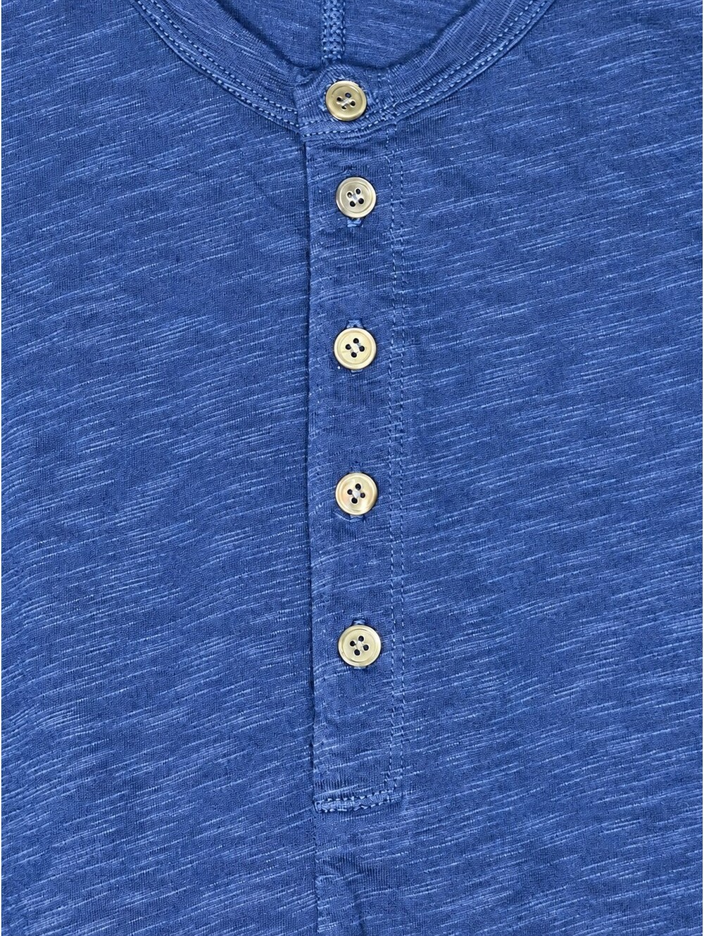 Wilt Blue Slub Knit Henley Tee XS Oversized High Low Curved Hem USA - Picture 5 of 5